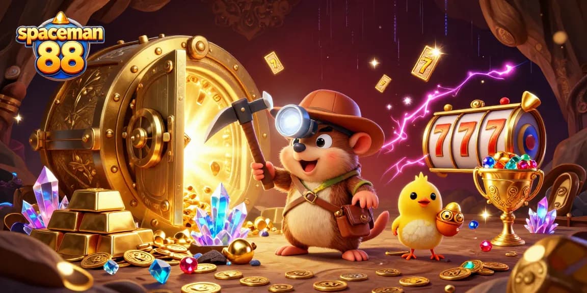 Engage with spaceman 88 as the treasure hunter mole leads you through a virtual slot adventure.