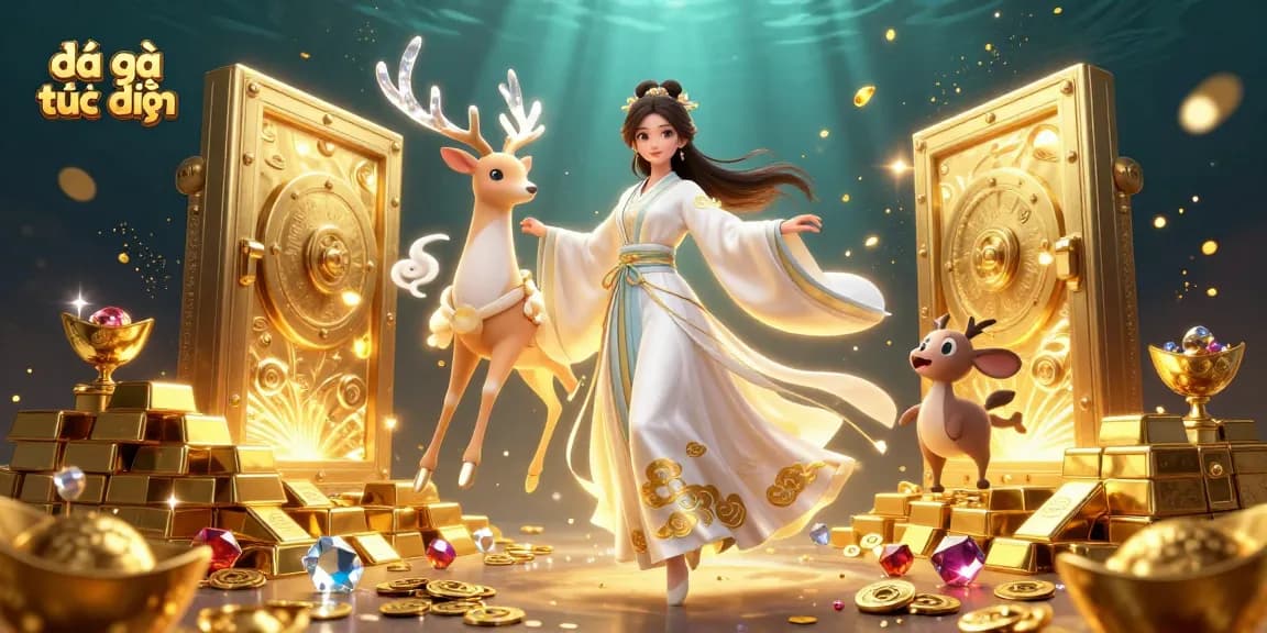 Experience the excitement of đá gà trực tiếp with dynamic visuals of Asian culture and themed decorations.