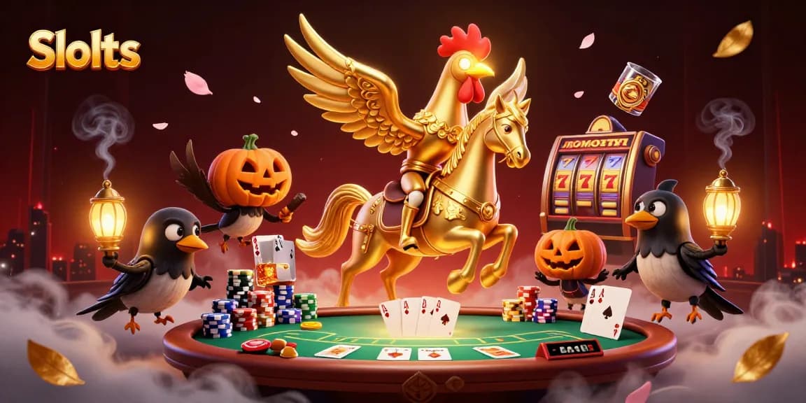 Spin to win at iconic Slots with lively characters in a vibrant casino scene.