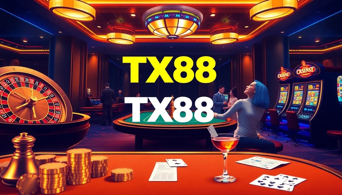 Experience the excitement of poker action at TX88's vibrant casino.