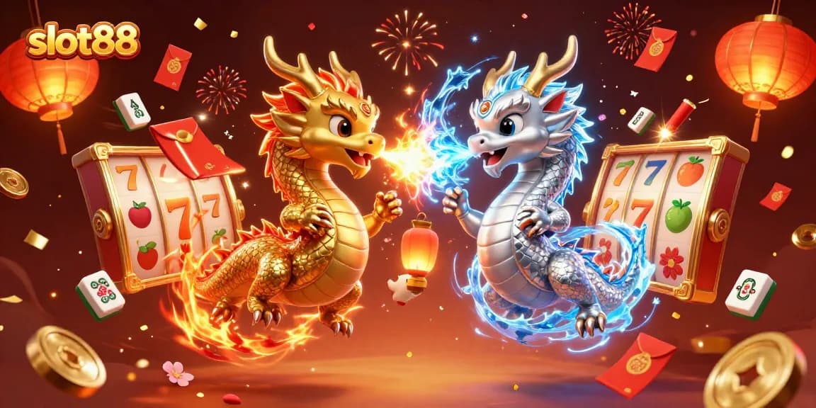 Spin the reels of slot88 while celebrating with golden dragons, fireworks, and festive symbols!