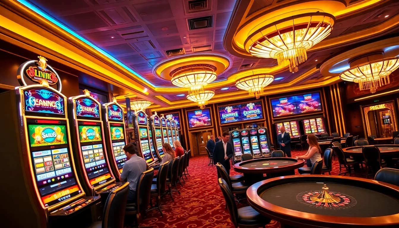 Experience the thrill of winning at slot88 with vibrant machines and lively players in this casino scene.