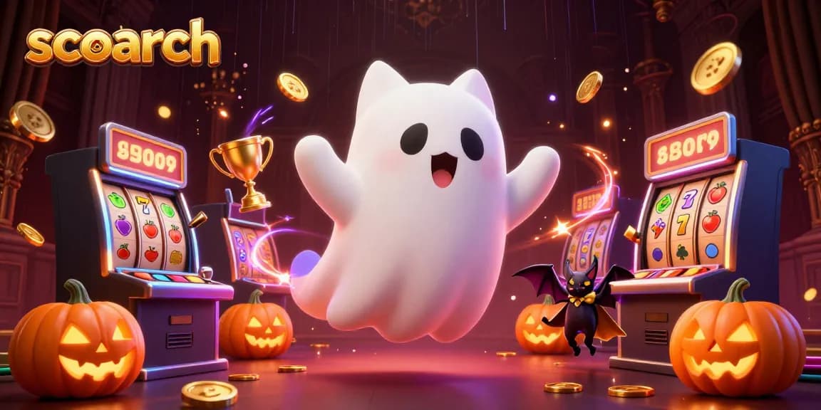 Experience thrilling gaming at scoarch with a friendly ghost cat in a vibrant haunted casino.