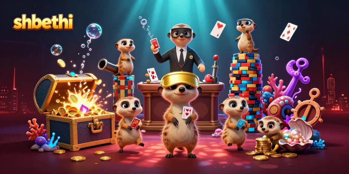Experience the excitement at shbethi casino with animated meerkats in a vibrant underwater scene.