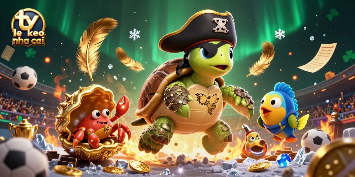 Engage with ty le keo nha cai as a pirate turtle and friends navigate thrilling sports betting adventures.