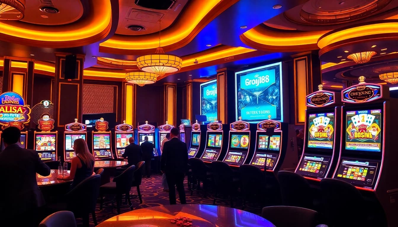 Experience the excitement of bro138 slot machines in a luxurious casino setting.
