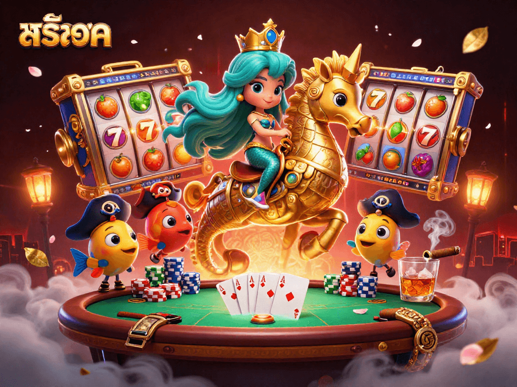 Win big in สล็อต games with a magical mermaid princess and immersive casino elements!