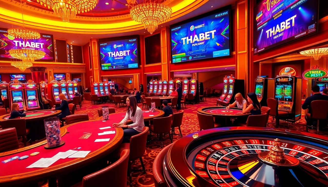 Experience the thrill of gaming at https://thabet.vegas/ with vibrant casino visuals showcasing top gambling action.