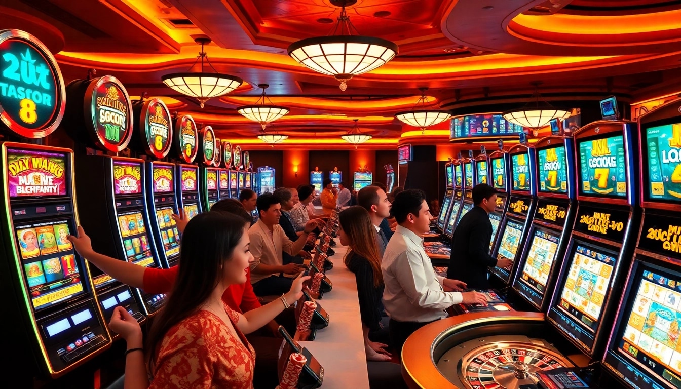 Experience the thrill of winning on slot online gacor machines in a vibrant casino scene.