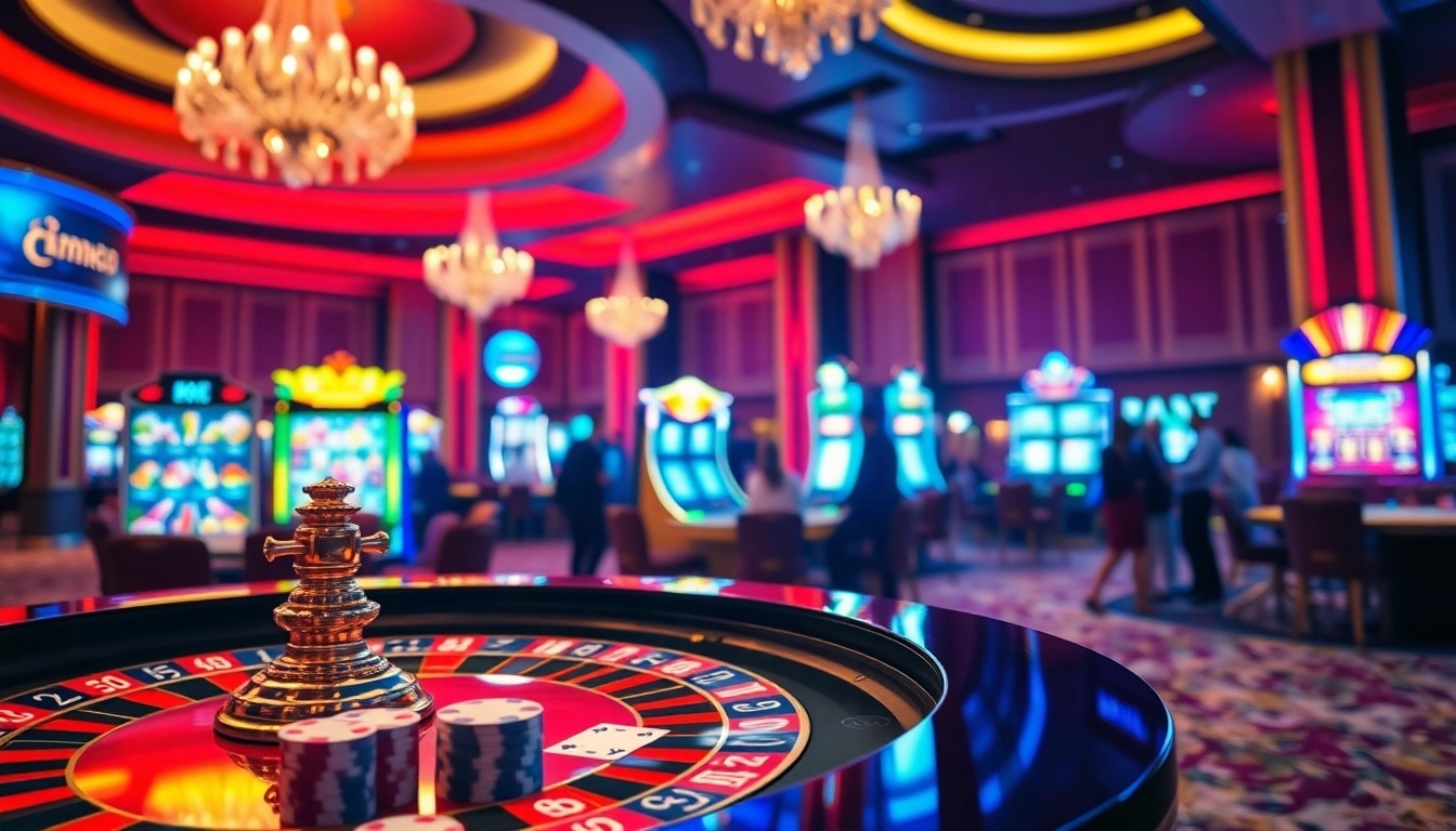 Experience the thrill of mm88 casino gaming with vibrant roulette, poker chips, and luxurious surroundings.