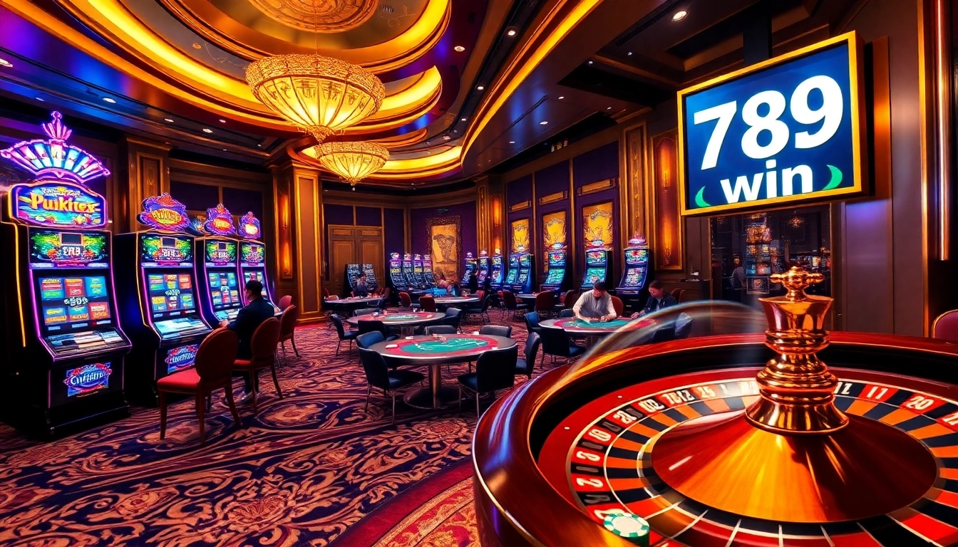 Experience the luxury of casinos with vibrant scenes showcasing gambling excitement at 789 win.