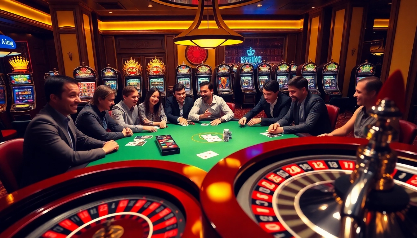 Experience the thrill of 79 King with players enjoying poker at a luxurious casino table.