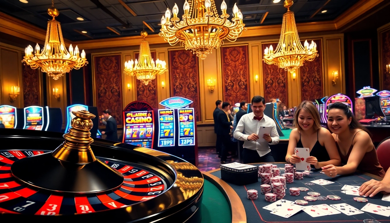 Exciting online casino atmosphere with poker chips and roulette emphasizing king88 vina.