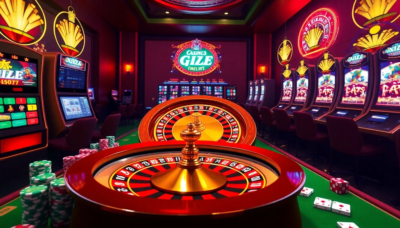 Engage with exciting games at https://nh88.net/, featuring a vibrant casino scene with roulette and poker chips.