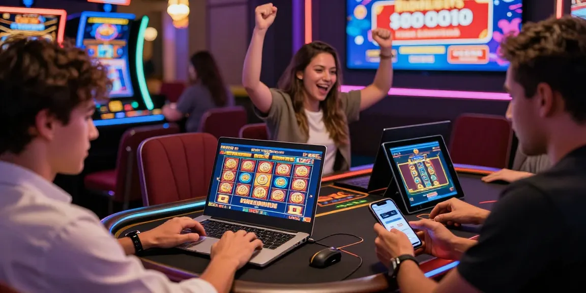 Players engaged at credit card casinos from https://dea.org.uk, showcasing excitement and modern gaming technology.