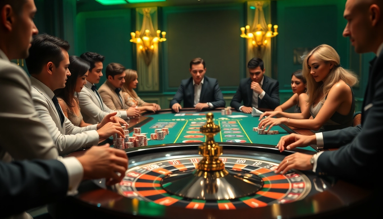 Exciting gameplay at luxury138 online casino with vibrant poker chips and cards on a casino table.
