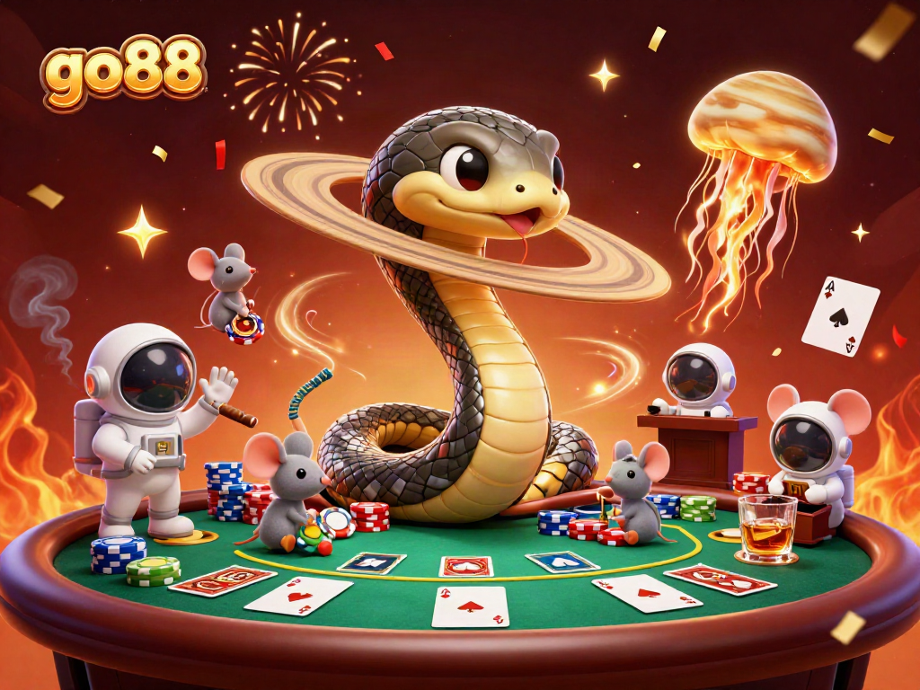 Engage with the go88 gaming universe featuring vibrant characters enjoying casino excitement.