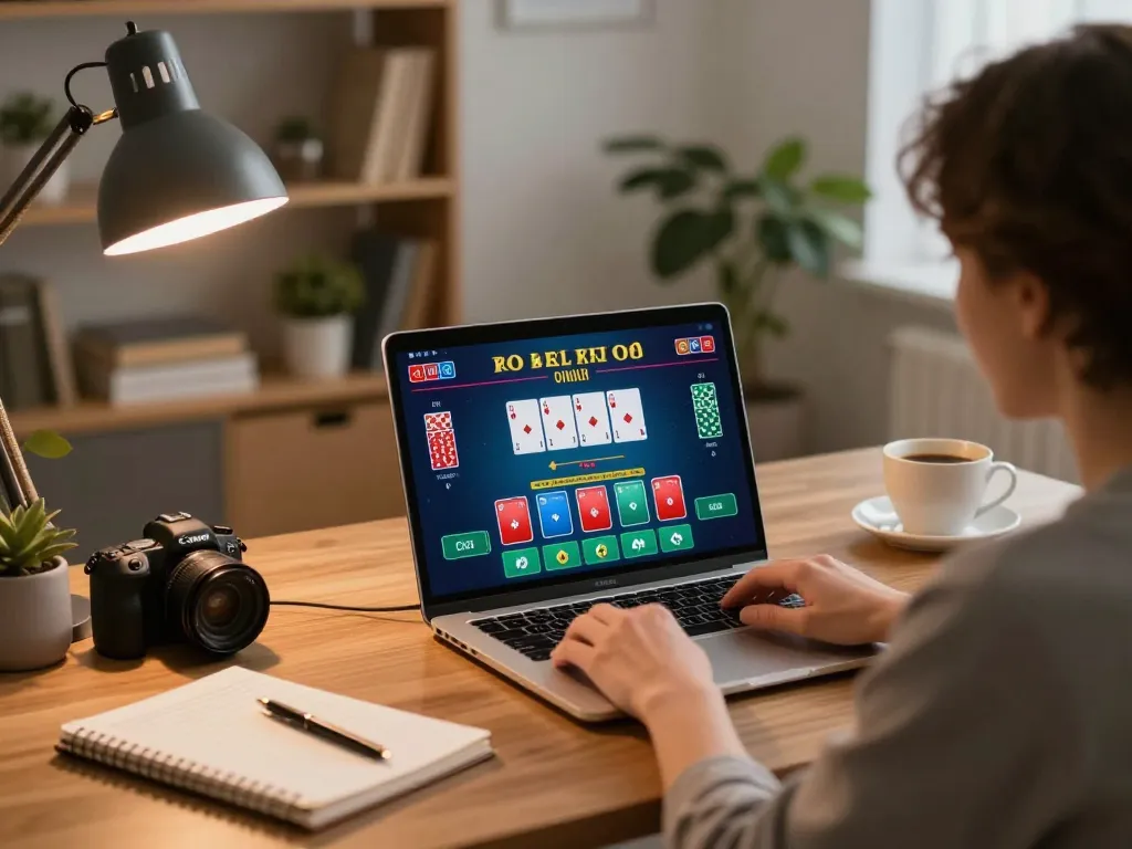 Player mastering strategies at their home casino setup while using casinosscope for online blackjack gameplay.