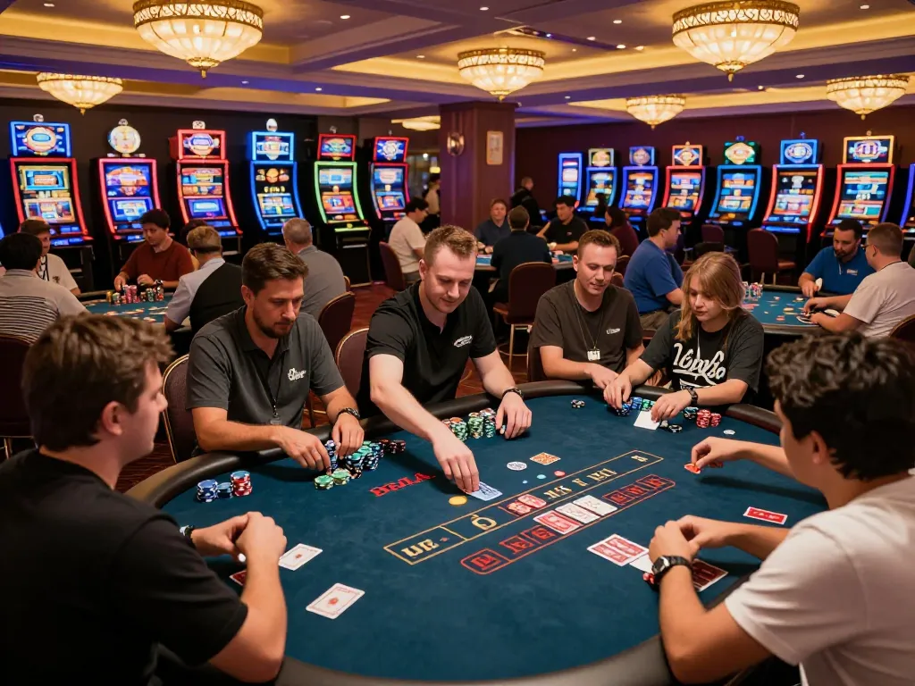 Players enjoying their time at hytw3339a poker table, showcasing vibrant and engaging atmosphere.