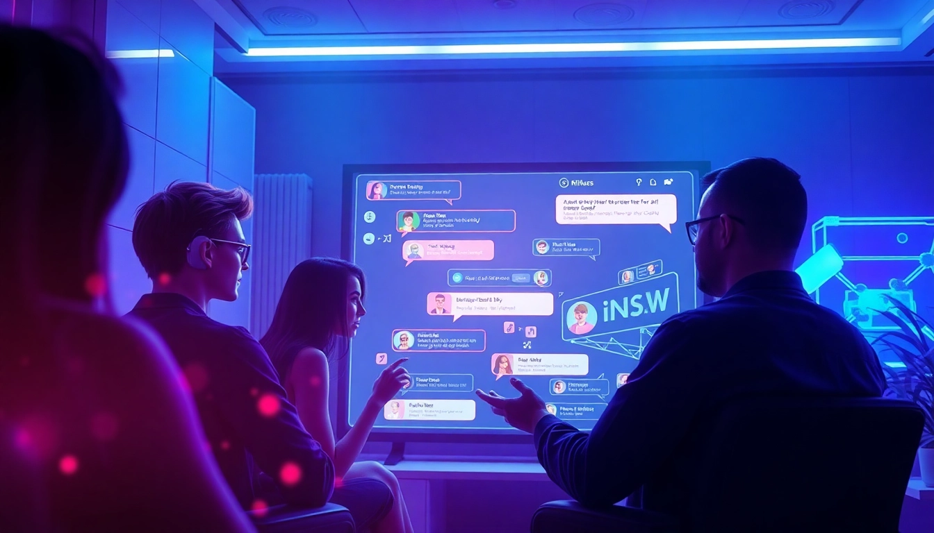 AI NSFW chat scene featuring immersive digital avatars and interactive conversation.