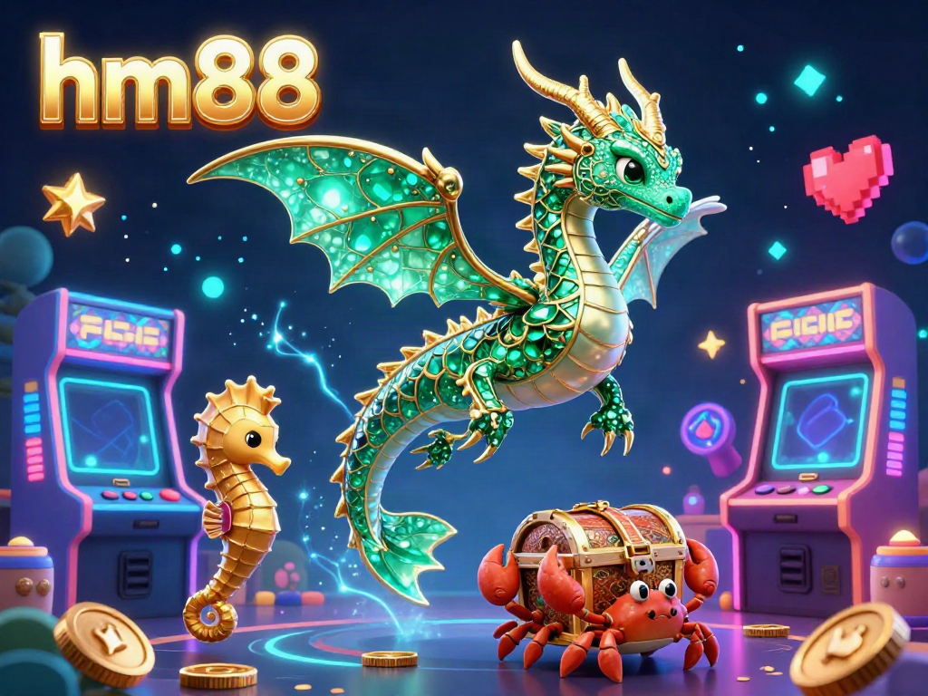 Experience the vibrant joy of online gaming with hm88 as the sea dragon and tiny crabs bring a treasure-filled adventure to life.