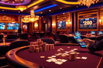 Cảm giác hồi hộp ở mức cược cao với ứng dụng Bet VIP tại bàn casino sang trọng.
