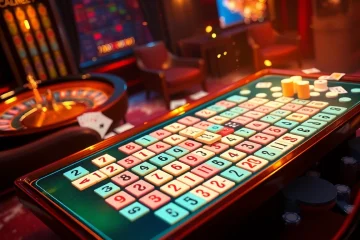 סצנת פעולה של רמיקוב אונליין עם אריחים צבעוניים ואלמנטים קזינו יוקרתיים