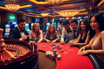 Experience the thrill of u 888 with players at an upscale casino table.